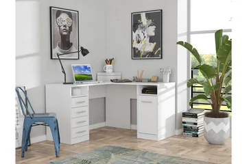 Baacwood Skrivebord 125 cm - Hvid - Møbler - Borde - Kontorbord - Skrivebord - hjørneskrivebord