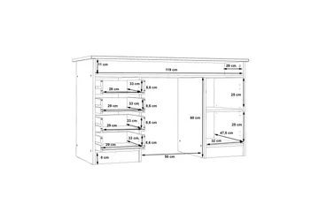 Baacwood Skrivebord 126 cm - Hvid - Møbler - Borde - Kontorbord - Skrivebord
