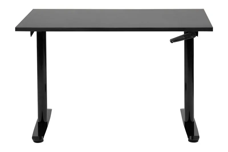 Banner Skrivebord 72x120 cm i Metal med Trætopplade - Sort - Møbler - Borde - Kontorbord - Skrivebord - hæve-sænke-bord