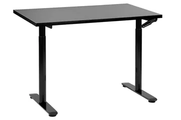 Banner Skrivebord 72x120 cm i Metal med Trætopplade - Sort - Møbler - Borde - Kontorbord - Skrivebord - hæve-sænke-bord