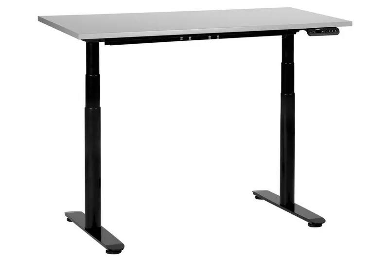 Banner Skrivebord 72x120 cm i Træ med Metalstel, Grå|Sort
