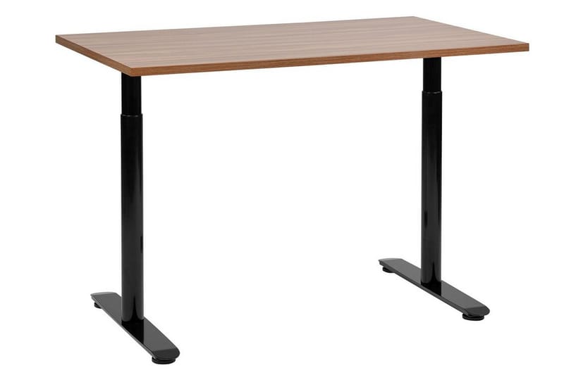 Banner Skrivebord 72x120 cm - Mørkt træ/Sort - Møbler - Borde - Kontorbord - Skrivebord - hæve-sænke-bord