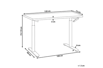 Banner Skrivebord 72x120 cm - Mørkt træ/Sort - Møbler - Borde - Kontorbord - Skrivebord - hæve-sænke-bord
