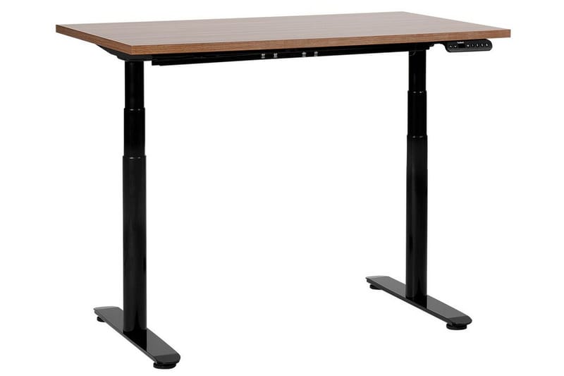 Banner Skrivebord 72x120 cm - Mørkt træ/Sort - Møbler - Borde - Kontorbord - Skrivebord - hæve-sænke-bord