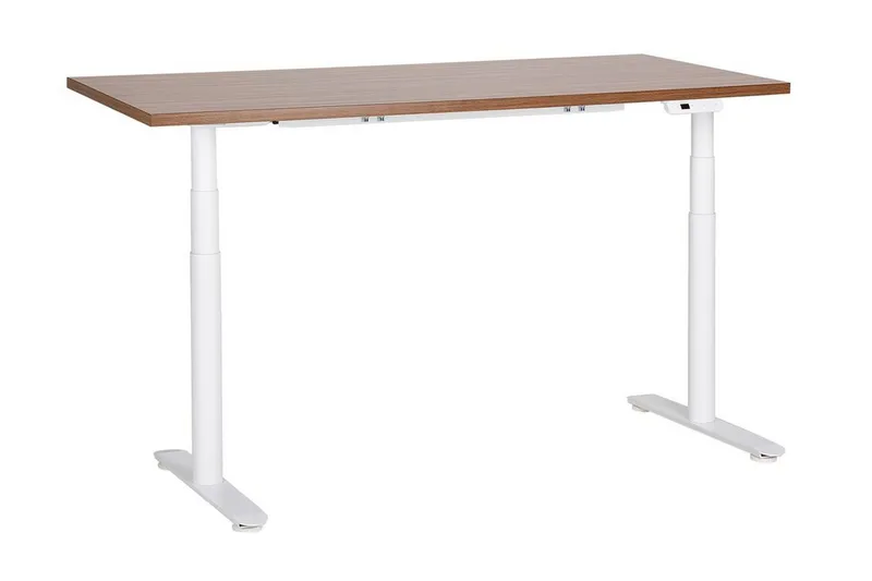 Banner Skrivebord 72x160 cm i Træ med Metalben, Hvid