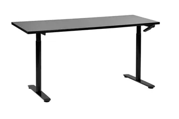 Banner Skrivebord 72x160 cm i Træ med Metalstel - Sort - Møbler - Borde - Kontorbord - Skrivebord - hæve-sænke-bord
