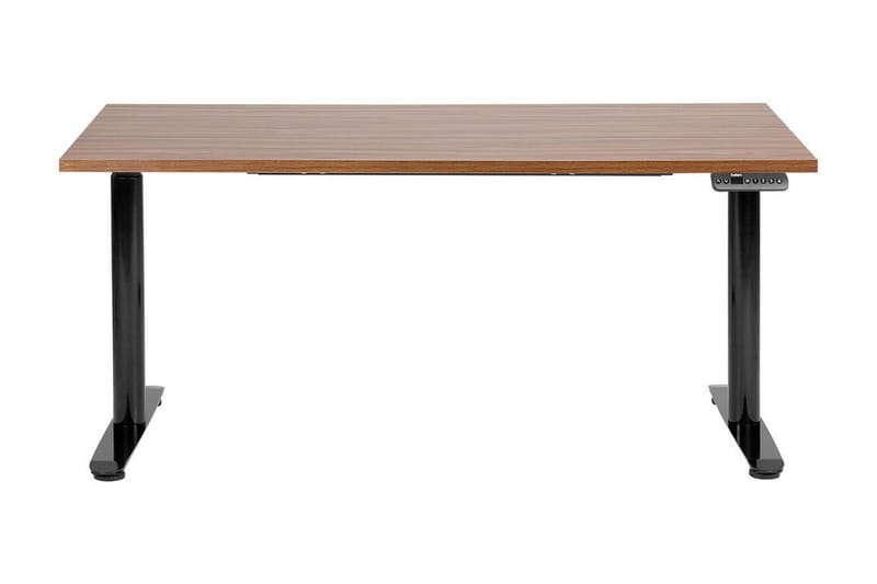 Banner Skrivebord 72x160 cm i Træ med Valnøddeudseende - Brun|Sort - Møbler - Borde - Kontorbord - Skrivebord - hæve-sænke-bord