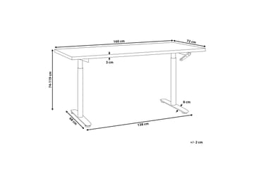 Banner Skrivebord 72x160 cm - Mørkt træ/Hvid - Møbler - Borde - Kontorbord - Skrivebord - hæve-sænke-bord