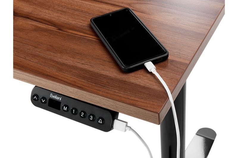 Banner Skrivebord 72x160 cm - Mørkt træ/Sort - Møbler - Borde - Kontorbord - Skrivebord - hæve-sænke-bord