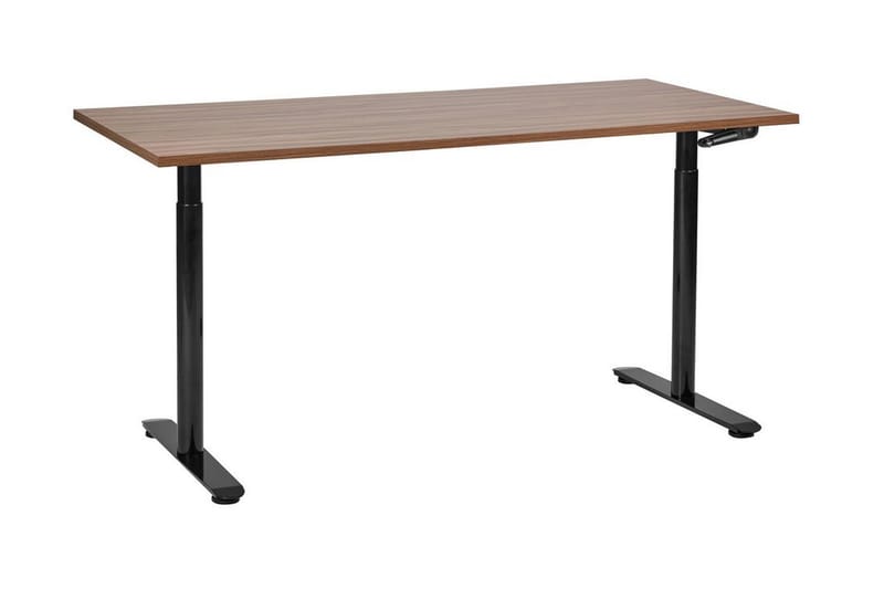 Banner Skrivebord 72x160 cm - Mørkt træ/Sort - Møbler - Borde - Kontorbord - Skrivebord - hæve-sænke-bord