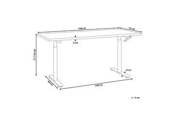 Banner Skrivebord 72x160 cm - Mørkt træ/Sort - Møbler - Borde - Kontorbord - Skrivebord - hæve-sænke-bord