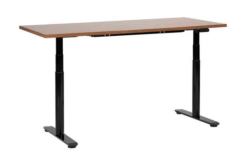 Banner Skrivebord 72x160 cm - Mørkt træ/Sort - Møbler - Borde - Kontorbord - Skrivebord - hæve-sænke-bord