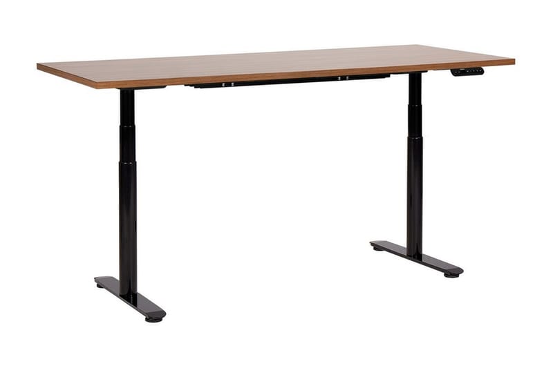 Banner Skrivebord 80x180 cm - Mørkt træ/Sort - Møbler - Borde - Kontorbord - Skrivebord - hæve-sænke-bord