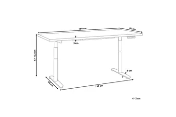 Banner Skrivebord 80x180 cm - Mørkt træ/Sort - Møbler - Borde - Kontorbord - Skrivebord - hæve-sænke-bord