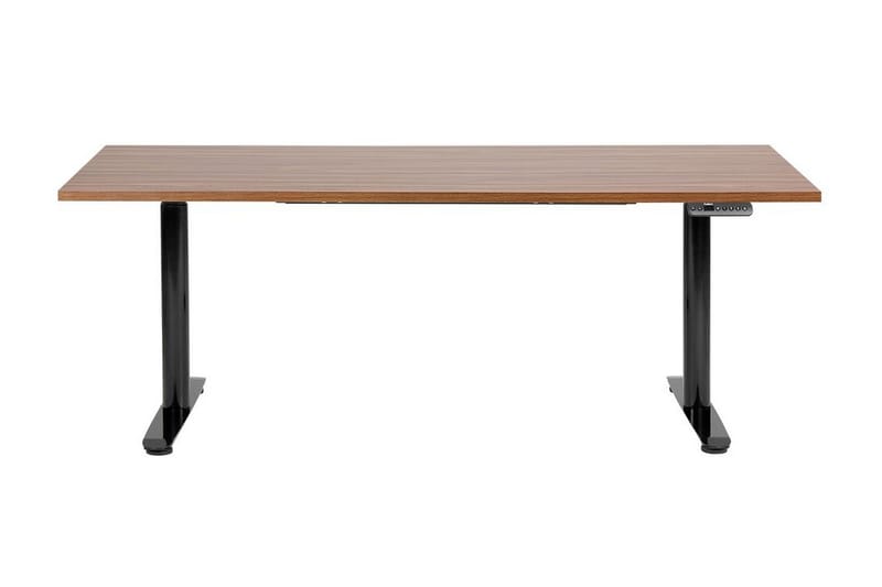Banner Skrivebord 80x180 cm - Mørkt træ/Sort - Møbler - Borde - Kontorbord - Skrivebord - hæve-sænke-bord