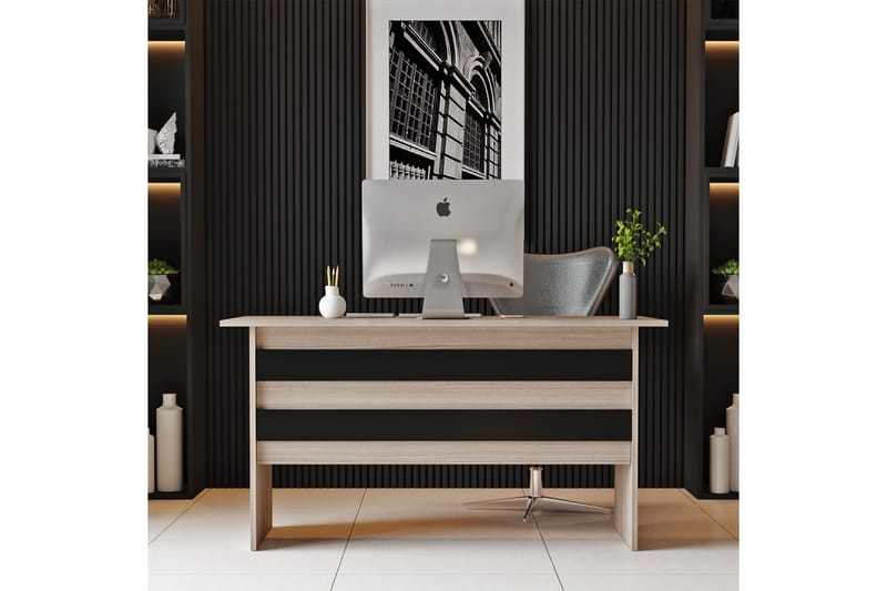 Barrock Skrivebord 140 cm - Natur/Sort - Møbler - Borde - Kontorbord - Skrivebord