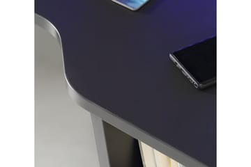 Bays Gaming Skrivebord 160 cm med Opbevaring 2 Hylder - Sort - Møbler - Borde - Kontorbord - Skrivebord