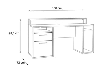 Bays Gaming Skrivebord 160 cm - Sort - Møbler - Borde - Kontorbord - Skrivebord