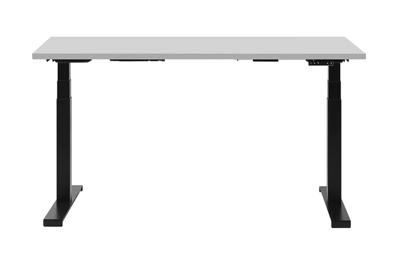 Belluton Skrivebord 130 cm Elektrisk Justerbart - Grå/Sort - hæve-sænke-bord - Skrivebord