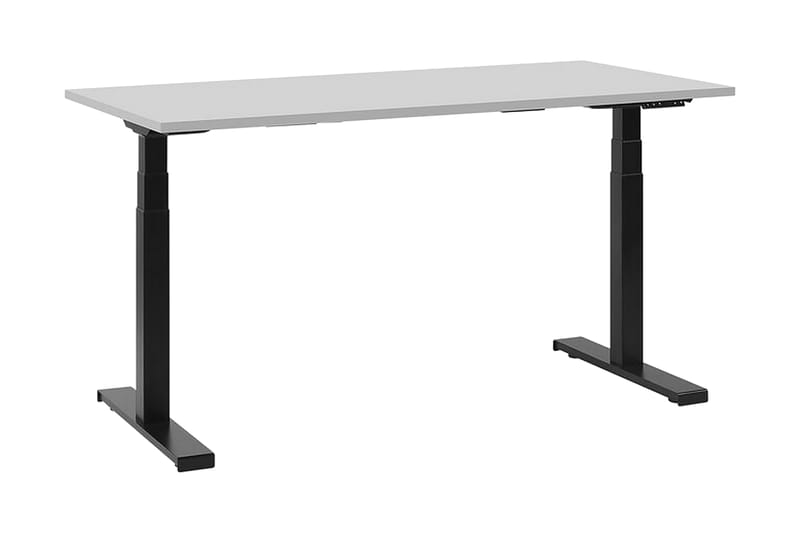 Belluton Skrivebord 130 cm Elektrisk Justerbart - Grå/Sort - hæve-sænke-bord - Skrivebord