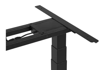 Belluton Skrivebord 130 cm Elektrisk Justerbart - Grå/Sort - Møbler - Borde - Kontorbord - Skrivebord - hæve-sænke-bord