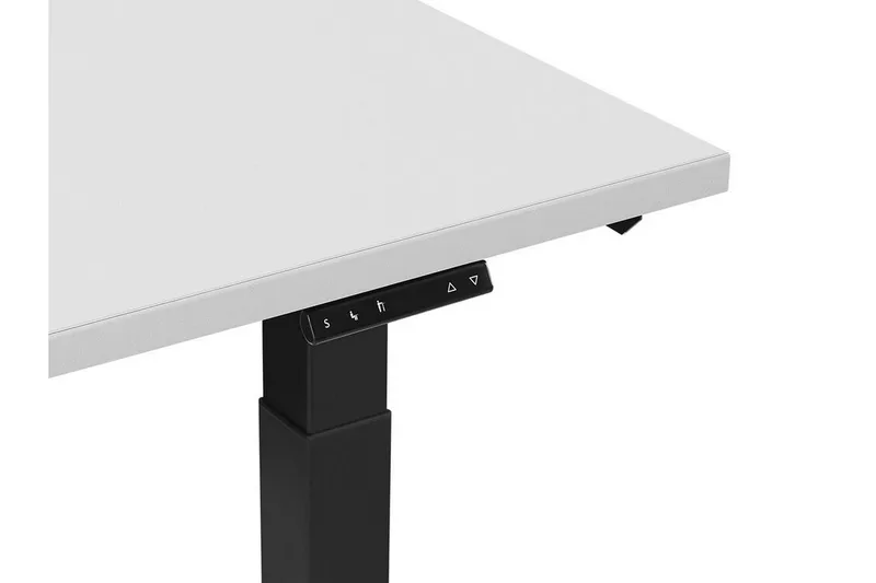 Belluton Skrivebord 130 cm Elektrisk Justerbart - Grå/Sort - Møbler - Borde - Kontorbord - Skrivebord - hæve-sænke-bord