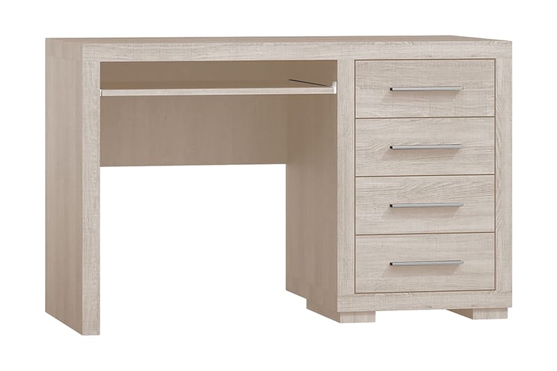 Benavila Skrivebord 120 cm med Opbevaring 4 Skuffer - Beige/Grå - Skrivebord