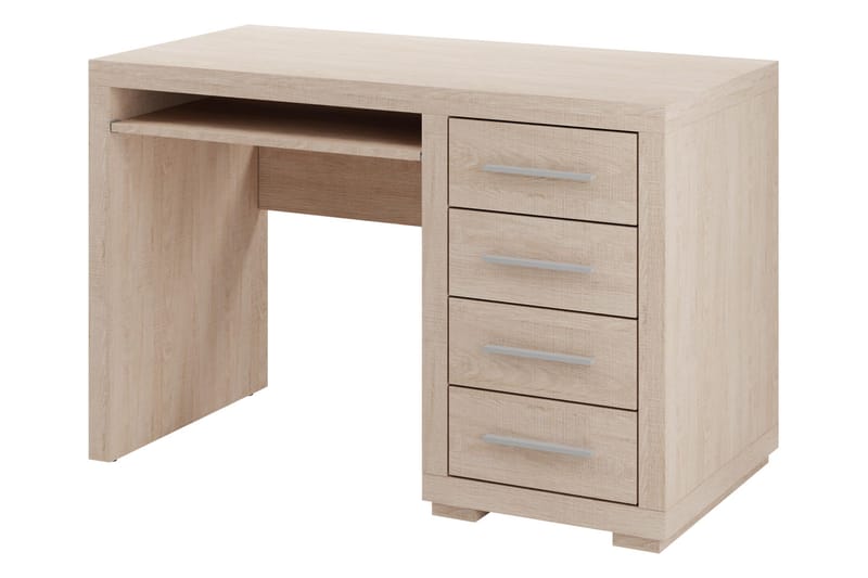 Benavila Skrivebord 120 cm med Opbevaring 4 Skuffer, Beige/Grå