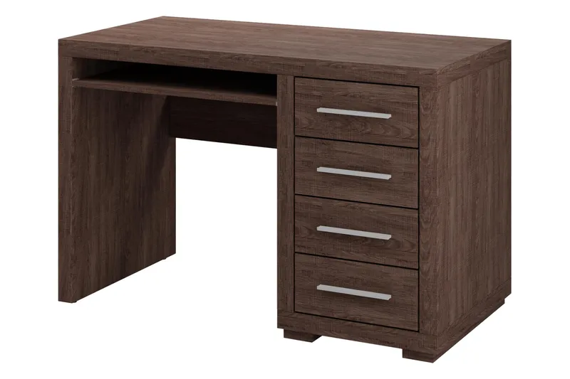 Benavila Skrivebord 120 cm med Opbevaring 4 Skuffer, Egefarvet/Brun