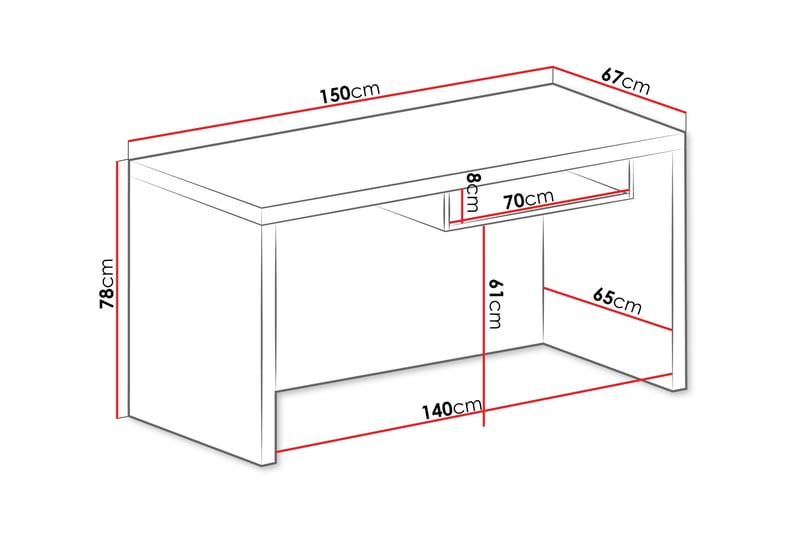 Benavila Skrivebord 150 cm - Brun - Møbler - Borde - Kontorbord - Skrivebord