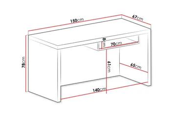 Benavila Skrivebord 150 cm - Hvid - Møbler - Borde - Kontorbord - Skrivebord