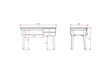 Skrivebord Billy Hvid - Møbler - Borde - Kontorbord - Skrivebord