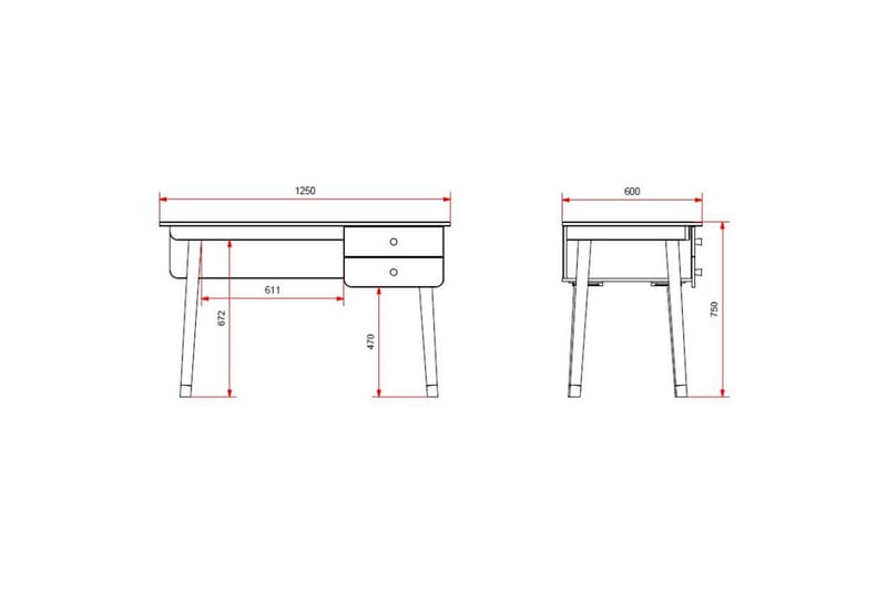 Skrivebord Billy Hvid - Møbler - Borde - Kontorbord - Skrivebord