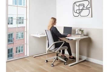 Bina L-formet Skrivebord 109x160 cm i Malet Træ - Hvid - Møbler - Borde - Kontorbord - Skrivebord - hæve-sænke-bord