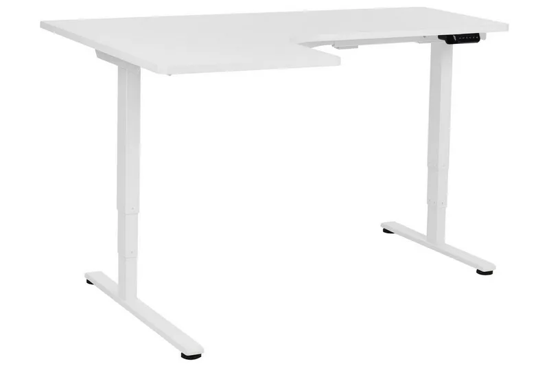 Bina L-formet Skrivebord 109x160 cm i Malet Træ, Hvid