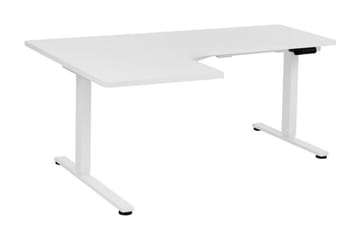 Bina L-formet Skrivebord 109x160 cm i Malet Træ - Hvid - Møbler - Borde - Kontorbord - Skrivebord - hæve-sænke-bord