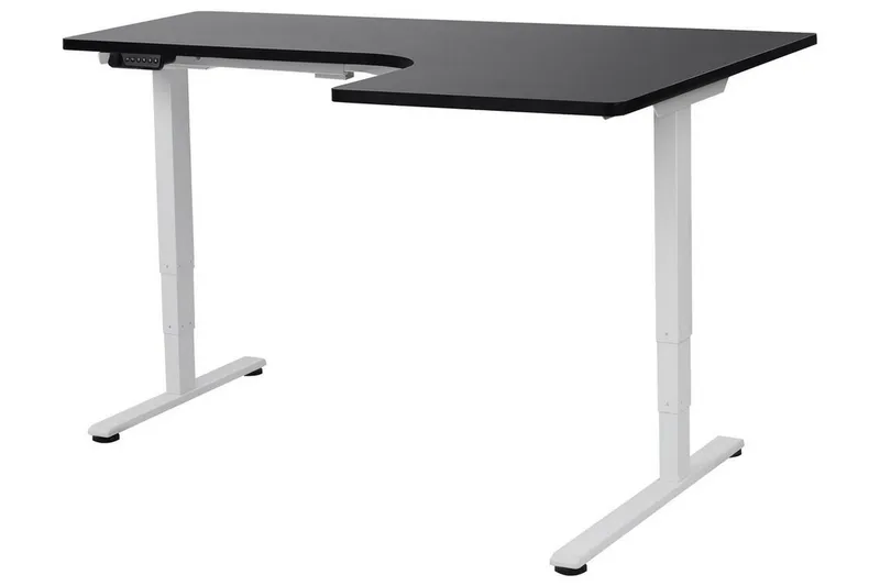 Bina Skrivebord 109x160 cm i Træ med Metalstel, Sort|Hvid
