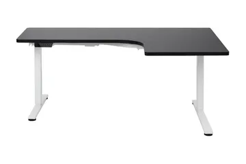 Bina Skrivebord 109x160 cm i Træ med Metalstel - Sort|Hvid - Møbler - Borde - Kontorbord - Skrivebord - hæve-sænke-bord