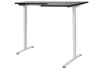 Bina Skrivebord 109x160 cm i Træ med Metalstel - Sort|Hvid - Møbler - Borde - Kontorbord - Skrivebord - hæve-sænke-bord