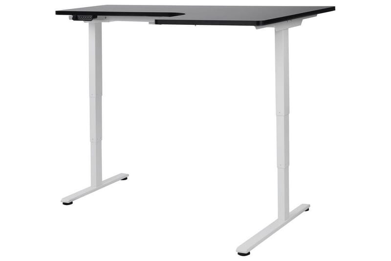 Bina Skrivebord 109x160 cm i Træ med Metalstel - Sort|Hvid - Møbler - Borde - Kontorbord - Skrivebord - hæve-sænke-bord