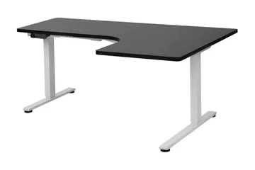 Bina Skrivebord 109x160 cm i Træ med Metalstel - Sort|Hvid - Møbler - Borde - Kontorbord - Skrivebord - hæve-sænke-bord