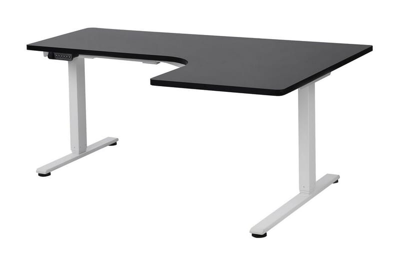 Bina Skrivebord 109x160 cm i Træ med Metalstel - Sort|Hvid - Møbler - Borde - Kontorbord - Skrivebord - hæve-sænke-bord