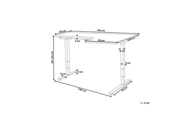 Bina Skrivebord 109x160 cm - Sort - Møbler - Borde - Kontorbord - Skrivebord - hæve-sænke-bord