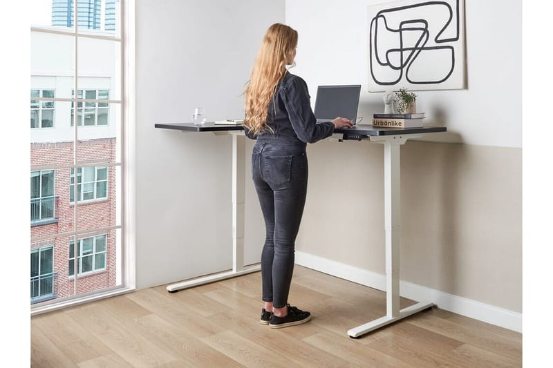 Bina Skrivebord 109x160 cm - Sort/Hvid - Møbler - Borde - Kontorbord - Skrivebord - hæve-sænke-bord