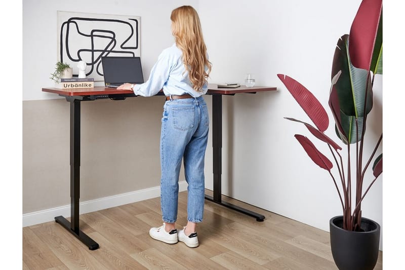 Bina Skrivebord 109x160 cm - Sort/Mørkt træ - Møbler - Borde - Kontorbord - Skrivebord - hæve-sænke-bord