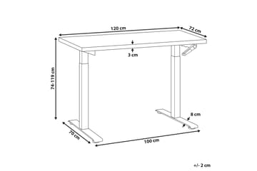 Bina Skrivebord 72x120 cm - Grå/Sort - Møbler - Borde - Kontorbord - Skrivebord - hæve-sænke-bord