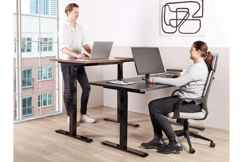 Bina Skrivebord 72x120 cm i Malet Træ - Sort - Møbler - Borde - Kontorbord - Skrivebord - hæve-sænke-bord