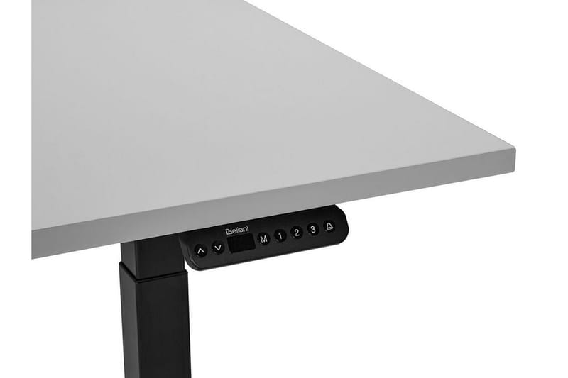 Bina Skrivebord 72x120 cm i Træ med Metalstativ - Grå|Sort - Møbler - Borde - Kontorbord - Skrivebord - hæve-sænke-bord