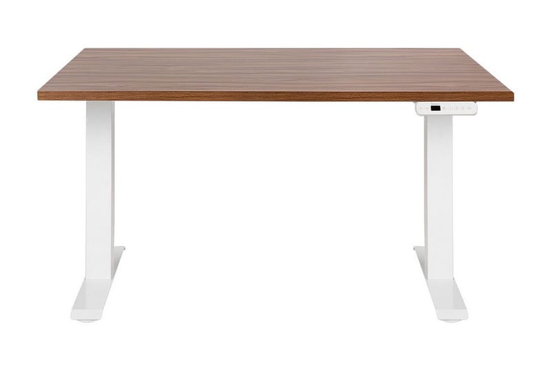 Bina Skrivebord 72x120 cm i Træ med Metalstativ - Mørkt Træ|Hvid - Møbler - Borde - Kontorbord - Skrivebord - hæve-sænke-bord