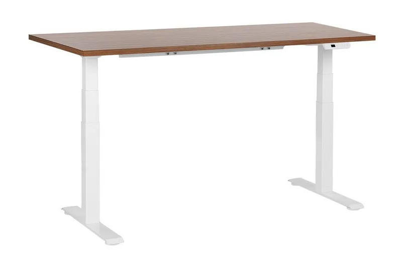Bina Skrivebord 72x160 cm i Træ med Metalstativ, Brun|Hvid